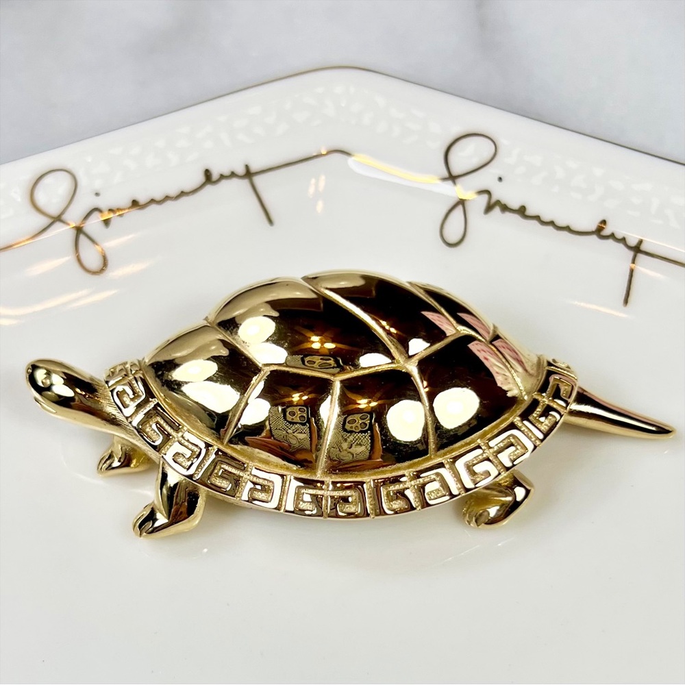 Givenchy Vintage Logo Trimmed Turtle Brooch